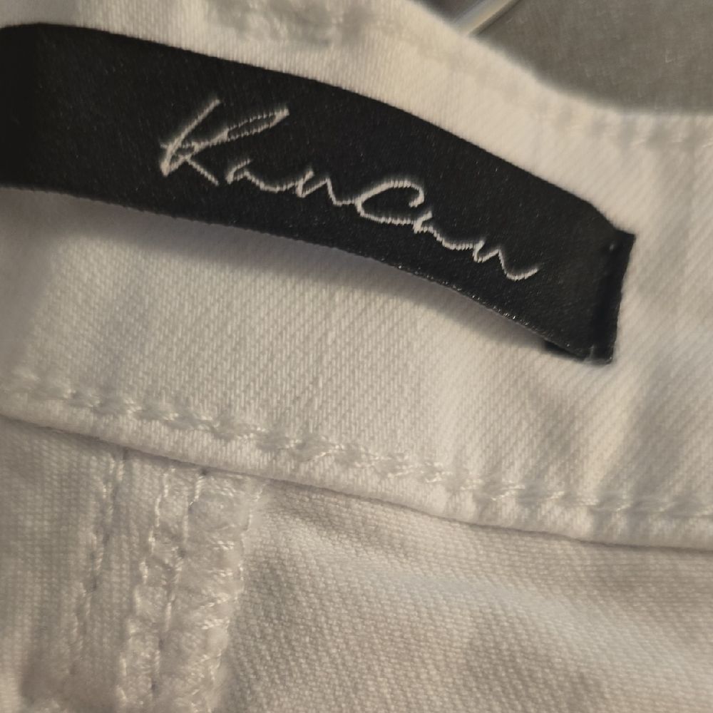 KanCan Women's White Distressed Jean Shorts - Picture 4 of 5
